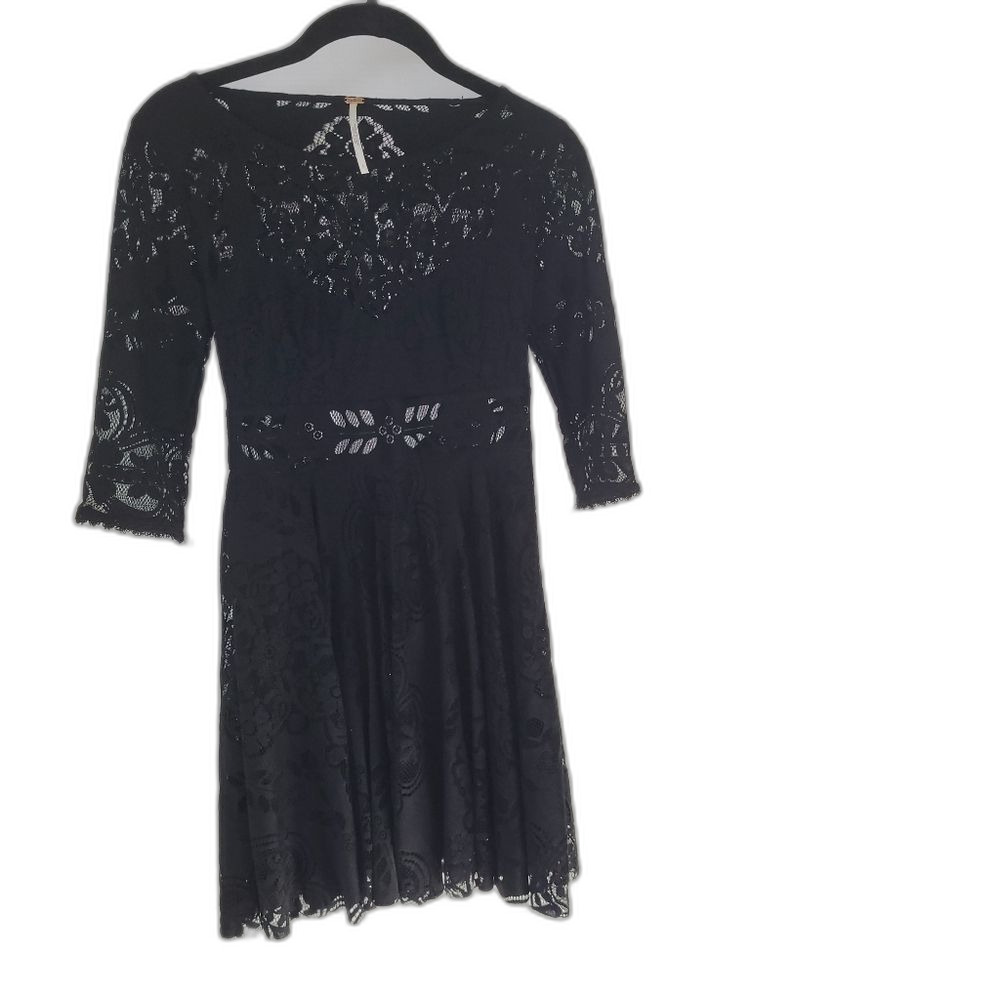 Free People Black Lace Dress XS